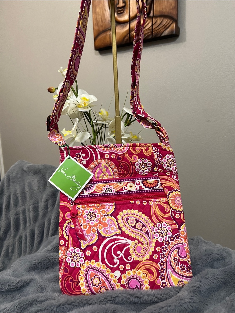 Vera Bradley Rasberry Fizz Paisley Quilted Hipster NWOT retail $54